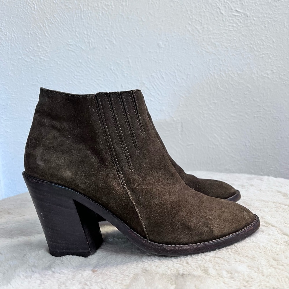 Aquatalia olive suede ankle boot
